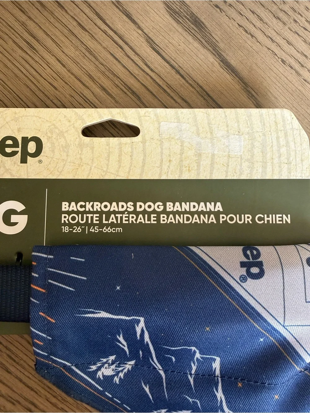 Jeep Backroads Dog Bandana - Navy Blue with Black Strap